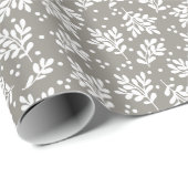 Rustic Taupe Winter Foliage Kerstmis Cadeaupapier (Rol Hoek)