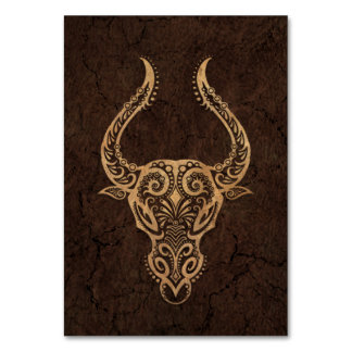 Rustic Taurus Zodiac Sign on Stone Effect Kaart