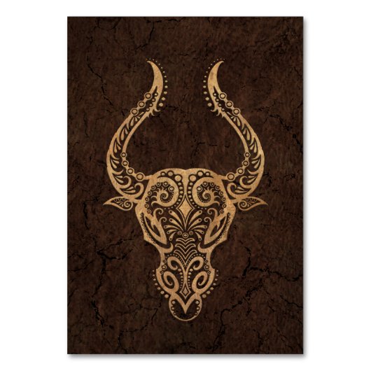 Rustic Taurus Zodiac Sign on Stone Effect Kaart (Voorkant)