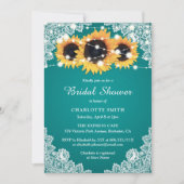 Rustic Tea Lace Sunflower Bridal Shower Kaart (Voorkant)