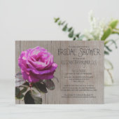 Rustic Tea Roos Bridal Shower Invitations Kaart (Staand voorkant)