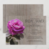Rustic Tea Roos Bridal Shower Invitations Kaart (Voorkant / Achterkant)