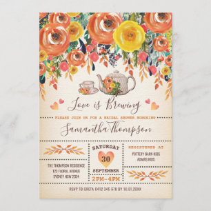 Rustic Tea Vrijgezellenfeest / Herfst Herfst Bloem Kaart