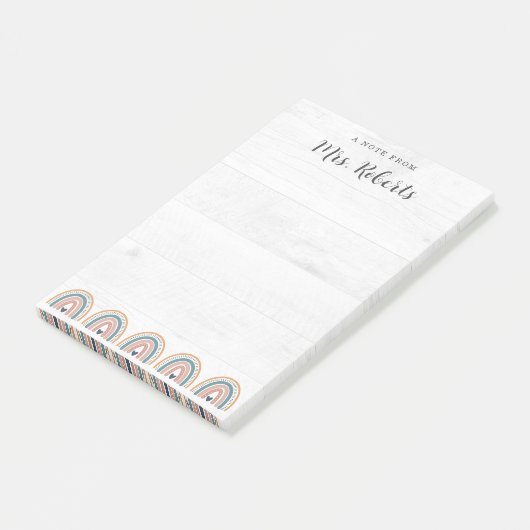 Rustic Teacher Appreciation Boho Rainbow Post-it® Notes (Schuin)