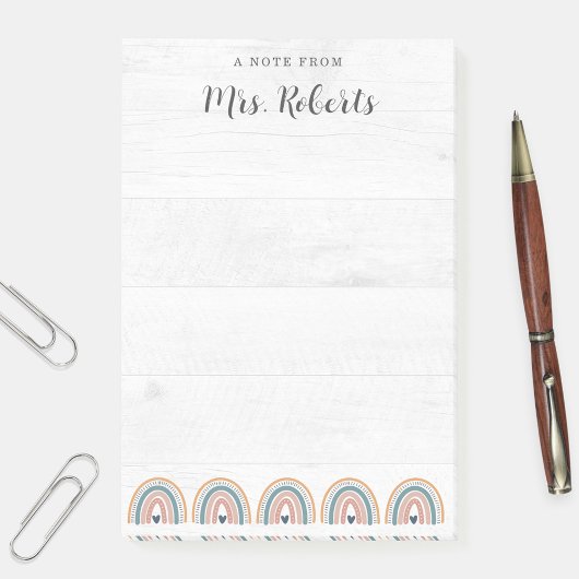 Rustic Teacher Appreciation Boho Rainbow Post-it® Notes