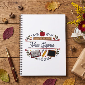 Rustic Teacher Appreciation Custom Spiral Notebook Notitieboek
