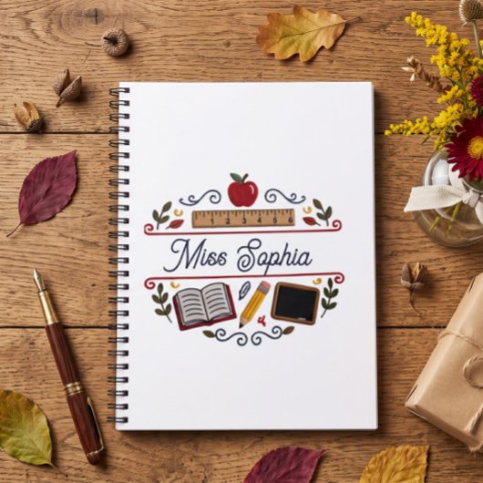 Rustic Teacher Appreciation Custom Spiral Notebook Notitieboek