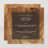 Rustic Teak Wood Foto Modern Weddenschap Menu (Voorkant / Achterkant)