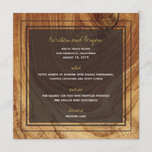 Rustic Teak Wood Foto Modern Weddenschap Menu