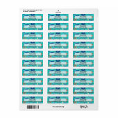 Rustic Teal Hout & Onder de Zee Vrienden Whimsical Etiket (Full Sheet)
