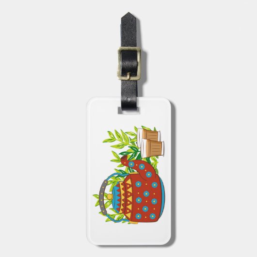 Rustic Teapot Cute Trendy Modern Mug Bagagelabel (Voorkant verticaal)