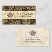Rustic Teapot | Leaf | Gedroogde theebladeren Visitekaartje (Voorkant / Achterkant)
