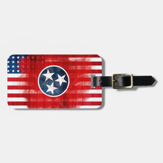 Rustic Tennessean American Flag Bagagelabel (Voorkant horizontaal)