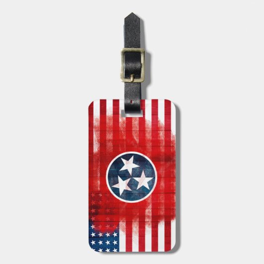 Rustic Tennessean American Flag Bagagelabel (Voorkant verticaal)