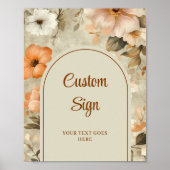 Rustic Terra Cotta Ivory Floral Custom Welcome Poster (Voorkant)