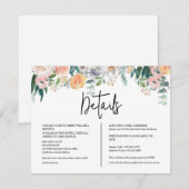 Rustic Terracotta and Orange Autumn Floral wedding Informatiekaartje (Voorkant / Achterkant)