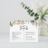 Rustic Terracotta and Orange Autumn Floral wedding Informatiekaartje (Staand voorkant)