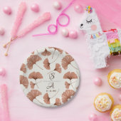 Rustic Terracotta beige Ginkgo Leaf Wedding Papieren Bordje (Feest)