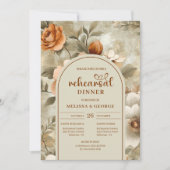 Rustic Terracotta Beige Olive Floral Rehearsal  Kaart (Voorkant)