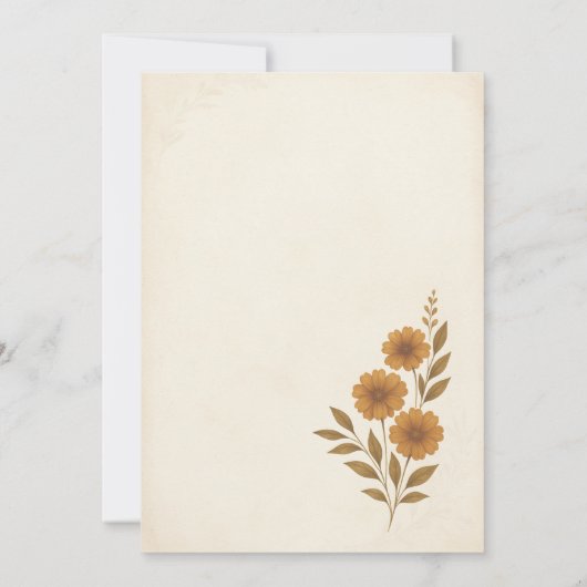 Rustic Terracotta Boho Floral Wedding Kaart (Achterkant)