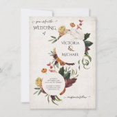 Rustic Terracotta Boho Floral Wreaths bruiloft Kaart (Voorkant)