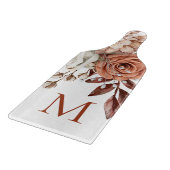Rustic Terracotta Boho Florals Monogram Initiaal Snijplank (Hoek)