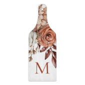 Rustic Terracotta Boho Florals Monogram Initiaal Snijplank (Voorkant)