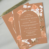 Rustic Terracotta Boho Pampas Arched Wedding Kaart