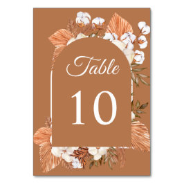 Rustic Terracotta Boho Pampas Arched Wedding Kaart