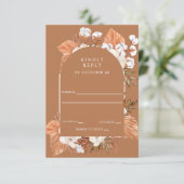 Rustic Terracotta Boho Pampas Arched Wedding RSVP Kaartje (Staand voorkant)