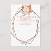 Rustic Terracotta Boho Pampas Geometric Wedding Informatiekaartje (Voorkant)