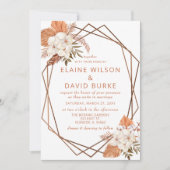 Rustic Terracotta Boho Pampas Geometric Wedding Kaart (Voorkant)