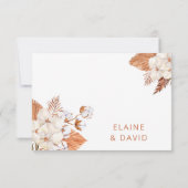 Rustic Terracotta Boho Pampas Geometric Wedding RSVP Kaartje (Achterkant)