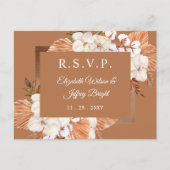 Rustic Terracotta Boho Pampas Orchids RSVP Uitnodiging Briefkaart (Voorkant)