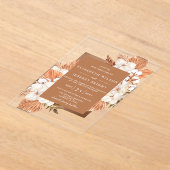 Rustic Terracotta Boho Pampas Orchids Wedding Acryl Uitnodigingen (Laagn)