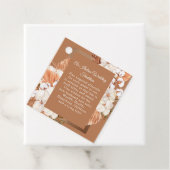 Rustic Terracotta Boho Pampas Orchids Wedding Bedankjes Labels (In situ)