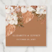 Rustic Terracotta Boho Pampas Orchids Wedding Bedankjes Labels (Achterkant)