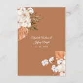 Rustic Terracotta Boho Pampas Orchids Wedding Informatiekaartje (Achterkant)