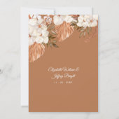 Rustic Terracotta Boho Pampas Orchids Wedding Kaart (Achterkant)