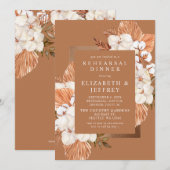Rustic Terracotta Boho Pampas Rehearsal Dinner Kaart (Voorkant / Achterkant)