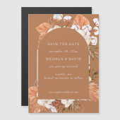 Rustic Terracotta Boho Pampas sloot de datum op (Voorkant / Achterkant)