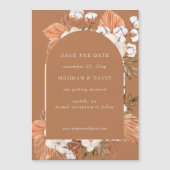 Rustic Terracotta Boho Pampas sloot de datum op (Voorkant)