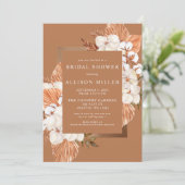 Rustic Terracotta Boho Pampas Vrijgezellenfeest Kaart (Staand voorkant)