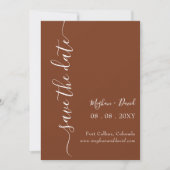 Rustic Terracotta Burnt Oranje Modern Save The Date (Voorkant)