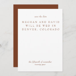 Rustic Terracotta Burnt Oranje Modern Save The Date
