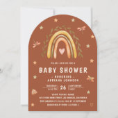 Rustic Terracotta Earthy Rainbow Arch Baby shower Kaart (Voorkant)