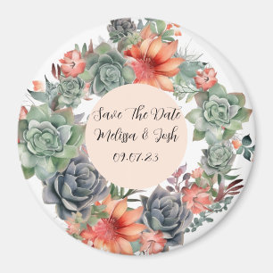 Rustic Terracotta en Silver Sage Wreath Magnet