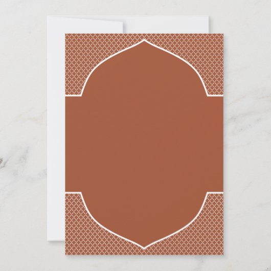 Rustic Terracotta Enic Indian Arch Wedding Kaart (Achterkant)