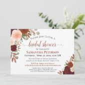 Rustic Terracotta Floral Bridal Shower Kaart (Staand voorkant)
