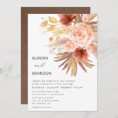 Rustic Terracotta Floral Burnt Oranje Fall Wedding Kaart (Voorkant / Achterkant)